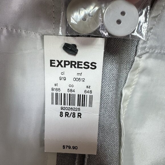 NWT $80 Express Pants Editor Trouser Flare Womens 8R Light Gray Dress Career - Picture 5 of 11